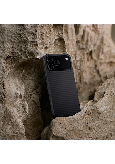 Apple Uyumlu iPhone 17 Pro Max Kılıf M-safe Pitaka Aramid Pro Guard Serisi Black-gray Kapak Siyah-gri Siyah - Gri