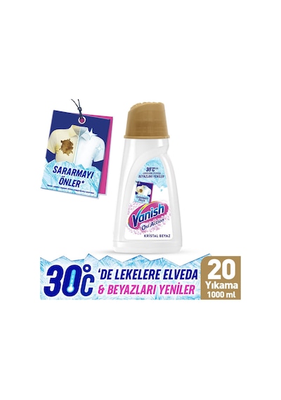 Vanish Oxi Action Deterjan Güçlendirici ve Leke Çıkarıcı Sıvı Renkliler 1 L x 2 + Beyaz 1 L x 2