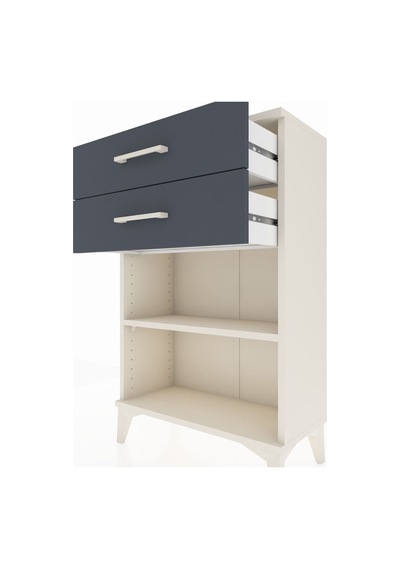 Arges Komodin Tek Raflı 2 Çekmeceli 60x30x96 Aytaşı-antrasit Aytası