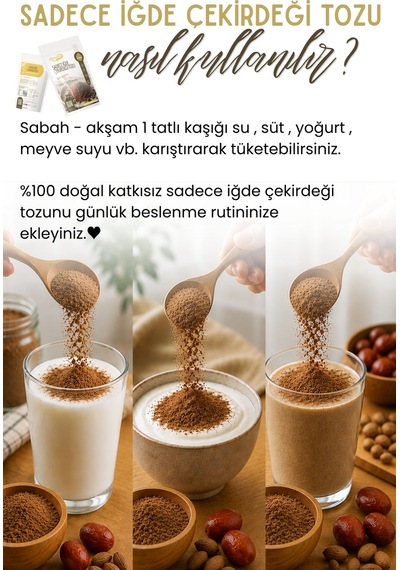 250 Gr. Sadece Iğde Çekirdeği Tozu Unu İğde Çekirdeğinden Öğütülmüştür % 100 Doğal
