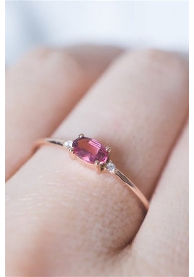 Pembe Turmalin Yüzük - Ak0136