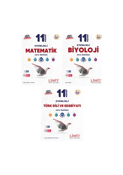 Limit 2027 11. Sınıf Matematik + Biyoloji + Türk Dili Ve Edebiyatı Soru Bankası Seti 3 Kitap Maarif Model