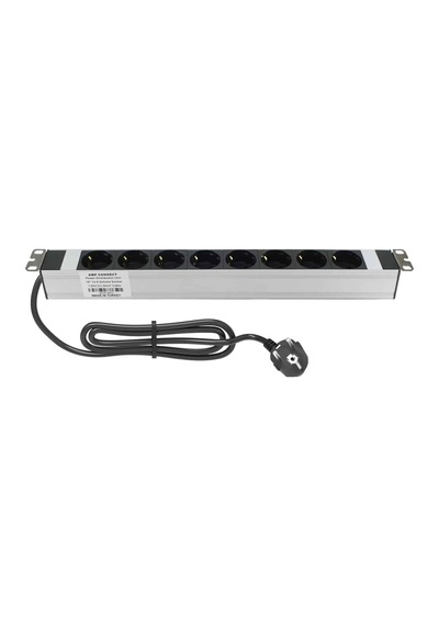 Amp Connect 19"1u 8'li Schuko Direkt Bağlantılı Kabinet Grup Prizi Pdu -16a
