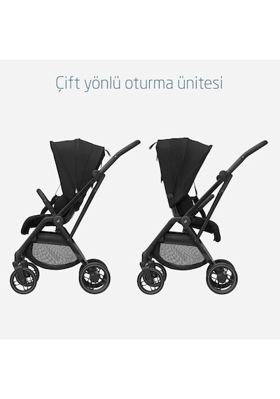 Maxi-Cosi Leona2-Cabriofix I-Size Tek Elle Katlanabilen Ultra Kompakt Çift Yönlü Seyahat Sistem Bebek Arabası Black