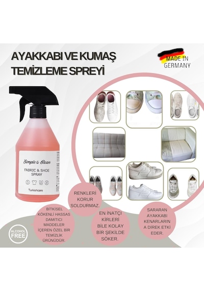 Ayakkabı Ve Kumaş Temizleme 500 ML+ Banyo Temizlik Spreyi Ve Çok Amaçlı Sünger 500 ML