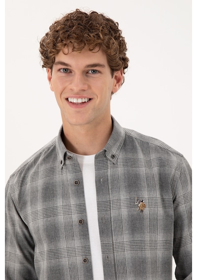 U.s. Polo Assn. Erkek Gri Gömlek Desenli 50291383-vr024 Gri