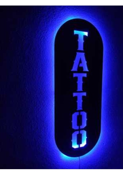 Tattoo Dövme Led Işıklı Ahşap Tablo Tabela (540026744)