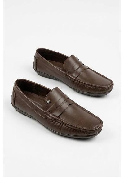 Pierre Cardin 90220 Rahat Esnek Hakiki Deri Erkek Loafer Ayakkabı Kahve