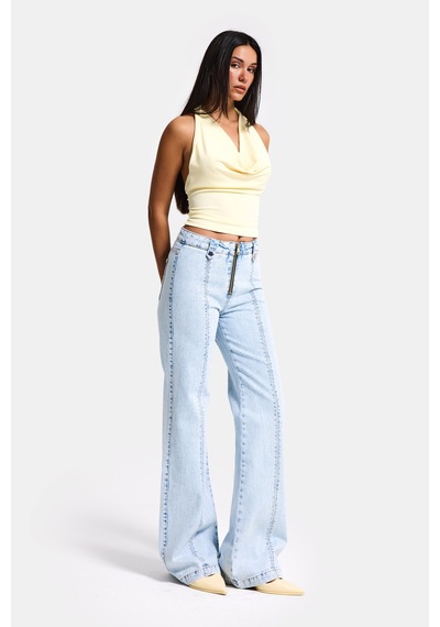 Itsbasic Kadın Ice 3s6-3 Flare Fit Komfort Kumaş Fermuar Detaylı Tasarım Denim Jean Ice Kot Itsbasic Kadın Ice 3s6-3 Flare Fit Komfort Kumaş Fermuar Detaylı Tasarım Denim Jean Ice Kot
