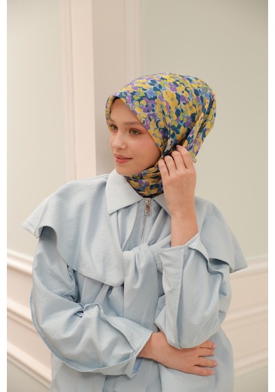 Silk Home Soft Eşarp 73081-29 Taş, Eflatun, Petrol Mavisi, Fıstık Yeşili, Mavi