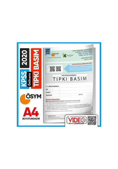 2020 KPSS LİSANS GY - GK ÖSYM Tıpkı Basım Çıkmış Soru Deneme Kitapçığı (Video Çözümlü Türkiye Geneli)