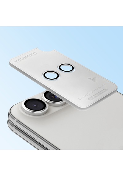 Apple Uyumlu iPhone Duo Youngkit Alloy  Parlama Önleyici Kamera Lens Koruyucu Aparatlı Şeffaf