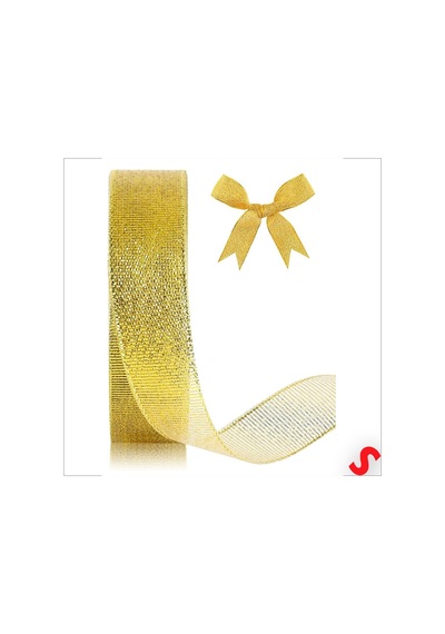 Parlak Simli Organze Kurdele, 2,5 Cm X 23 Mt - Altın 0 - 99