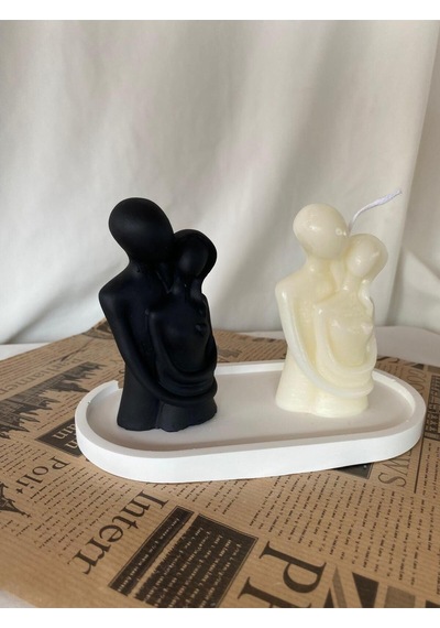 Bernami Vazo Pinterest Kadın Erkek Çift Mum Ve Biblo + Organizer Dekoratif Tabaklı Set 3 Parça Diğer