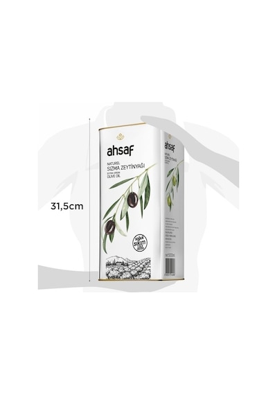 Ahsaf Soğuk Sıkım Natürel Sızma Zeytinyağı 5l -teneke 2'li Ekonomik Paket