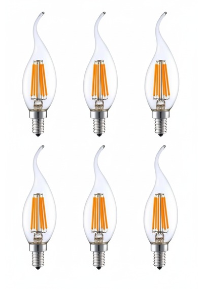 Rustik Kıvrık 4w E14 Led Ampul 400lm 6lı Paket