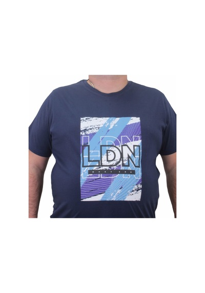 Moc Grande Mocgrande Erkek Büyük Beden Sıfır Yaka Tişört Ldn 23183 Indigo İndigo
