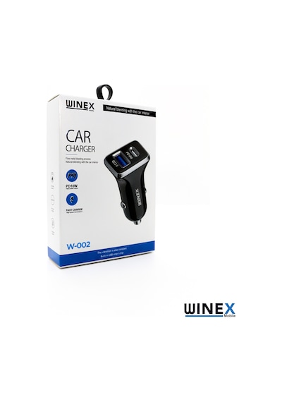 Winex Usba-Pd18W Çift Çıkışlı Araç Şarj Aleti Siyah