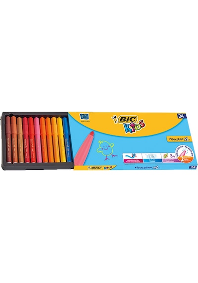 Bic Visa Jumbo Yıkanabilir Keçeli Boya Kalemi 24'lü