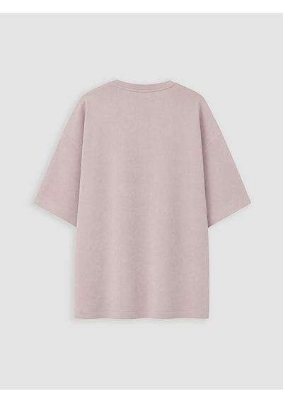 Lcw Curve Pembe Büyük Beden %100 Pamuklu Oversize Kadın Tişört