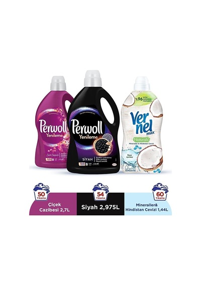 Perwoll Hassas Sıvı Çamaşır Deterjanı 2,97l Siyah+ 2,7l Çiçek Ca 2950 ML