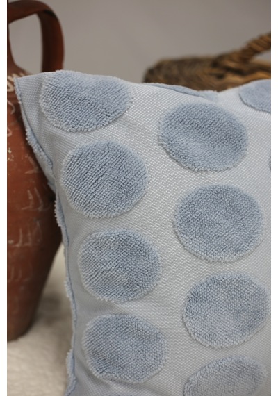Luna Welsoft Jakarlı Dekoratif Kırlent Kılıfı 43x43 Cm - Ztluna0 Mavi