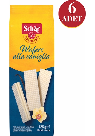 Schar Wafers Alla Vaniglia Glutensiz Vanilyalı Gofret 6 x 125 G