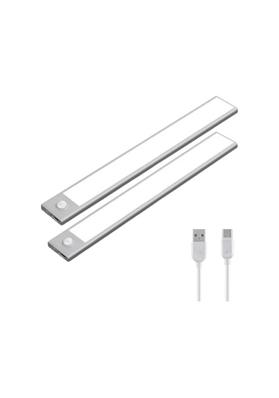 Hareket Sensörlü - Dekoratif Gece Lambası Usb Şarjlı 40 CM Silver