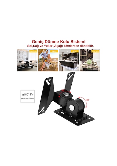 Triline 14 - 24" Uyumlu 15 KG Taşıma Kapasiteli Hareketli LED Monitör&TV Duvar Askı Aparatı