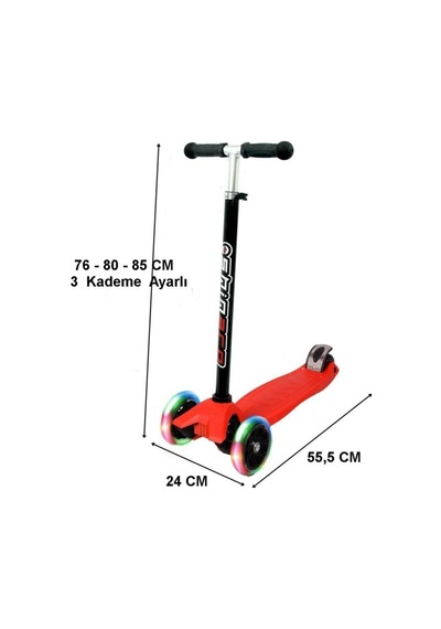 Yeni Nesil 3 Teker Led Işıklı Twister Maxi Scooter
