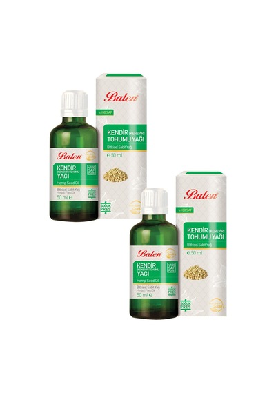 Balen Kendir Tohumu Yağı Soğuk Pres 50 ML x 2 Adet