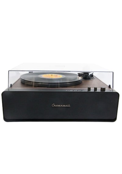 Nostaljik Ahşap Kaplama Pikap 33x45 Plaklar Bass Bluetooth Crownwell Vegas Plus Renk Siyah