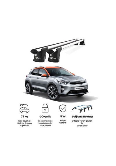 Trio-ı Kia Stonic 2017 Ve Sonrası Uyumlu Kilitli Ara Atkı 120cm Port Bagaj Tavan Barı