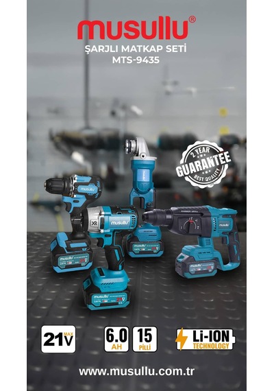 Musullu Mts-9435 21 V 6.0 Ah 4 Parça Şarjlı El Aleti Seti