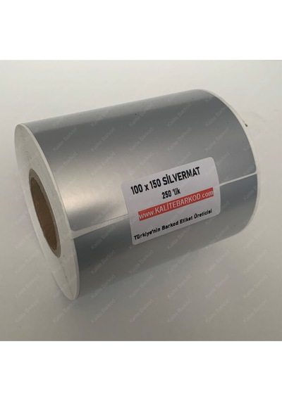 100X150 Silvermat Etiket Demirbaş Etiketi Kalite Barkod
