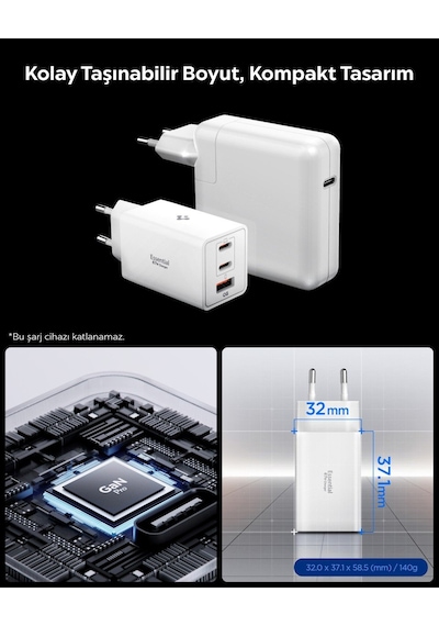 Spigen Ach08710 67 W Hızlı Şarj Adaptörü