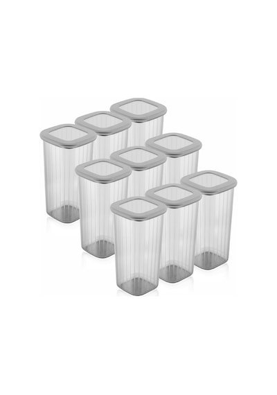 Vienev Poly Kapak 1.75 L Saklama Kabı Antrasit - Beyaz 9'lu Antrasit - Beyaz