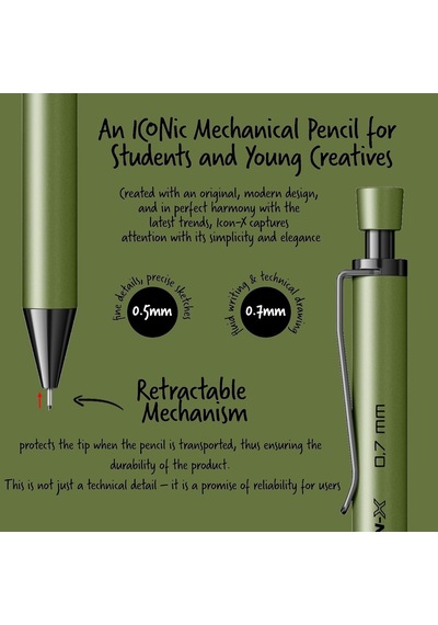 Scrikss Office Icon-x Metal Versatil 0.7 Mm Yeşil Genel