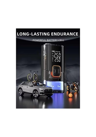 Taşınabilir Hava Kompresörü Acil Kurtarma Lastik Şişirici - 150psı, Lcd Ekran, Otomatik Kapanma, 3x Hızlı Şişi