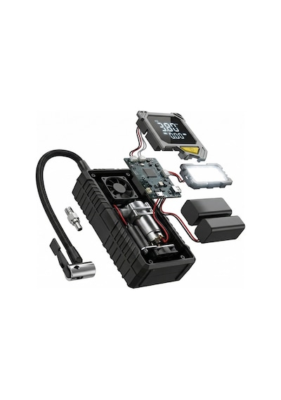 Taşınabilir Hava Pompası 150 Psı Kablosuz Kompresör 4000 Mah Powerbank Led Işıklı Oto Pompası