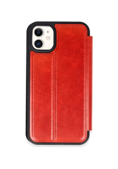 Apple iPhone Uyumlu  Uyumlu 11 Kılıf Flip Cover - Kırmızı