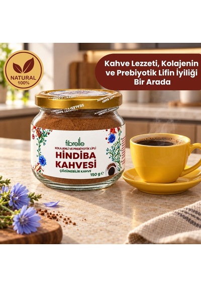 Fibrelle Kolajenli Ve Prebiyotik Lifli Hindiba Kahvesi 150 G Kavanoz Granül