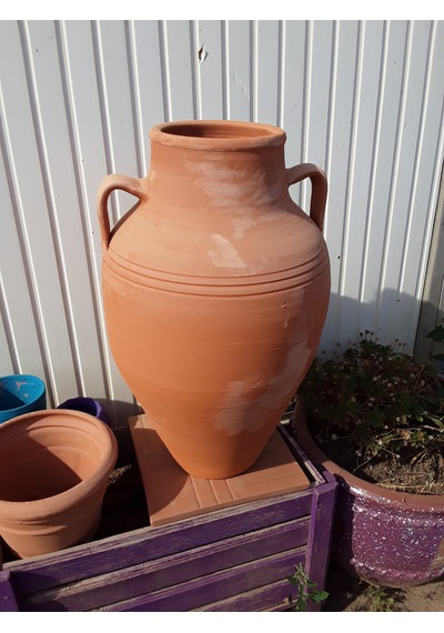 El Yapımı Naturel Terracotta Küp Çömlek 60x40 Cm