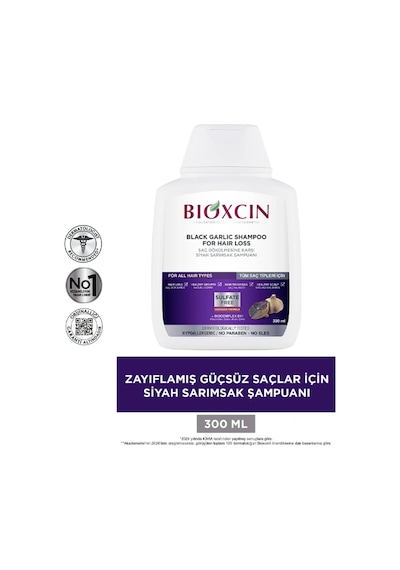 Siyah Sarımsak Saç Dökülmesine Karşı 2. Si %50 Şampuan 300ml 2x2