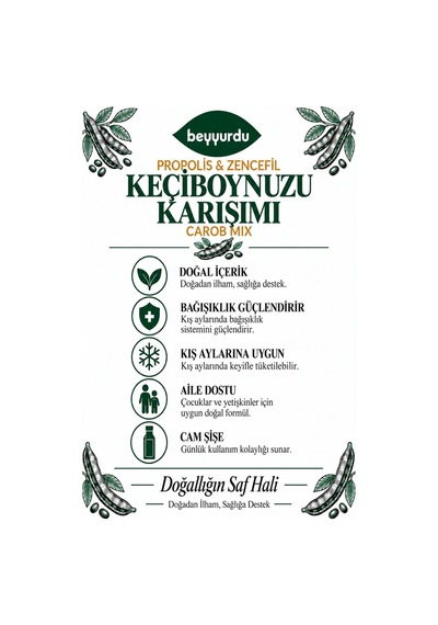 Beyyurdu Keçiboynuzu Karışımı Beyyurdu Enerji Günlük Destek Doğal Pekmez Karışımı 350 ML