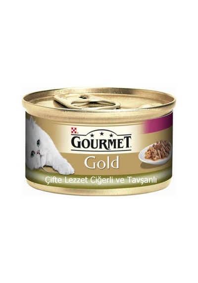 Gourmet Gold Ciğerli Tavşanlı Konserve Yetişkin Kedi Maması 12 x 85 G
