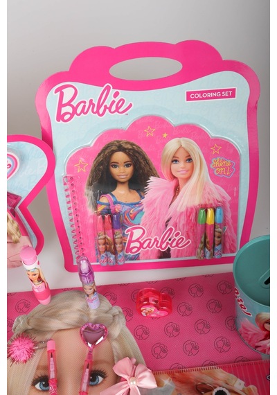 X Dekomus Lisanslı Barbie 36 Parça Hobi & Kırtasiye Seti Cetvel,makas,geçmeli Kalem,boyama Seti Diğer