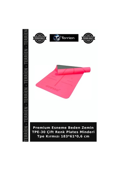 Premium Esneme Beden Zemin Tpe-30 Çift Renk Plates Minderi Tpe Kırmızı 183 61 0,6 Cm