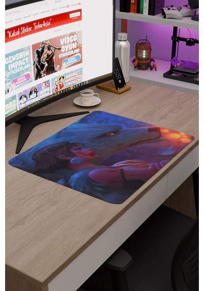 Mononoke Hime Anime V5 - 48x40 Xl Gaming Kauçuk Kaymaz Taban Mouse Pad Fare Altlığı