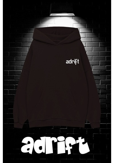 Startmore Unisex Oversize Kapüşonlu Kanguru Cepli Wasted Baskılı Sweatshirt Hoodie Beyaz Siyah